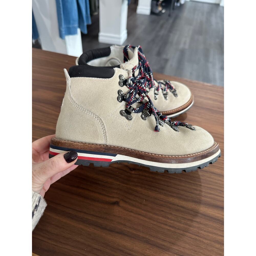 Moncler Blanche Shearling Lined Suede Ankle Boots Size 35(5)